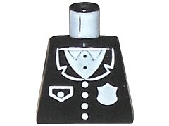 LEGO part Torso Police Suit with White Badge and Pocket Pattern (973pb0091)