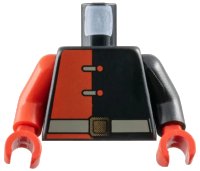 LEGO part Torso Alpha Team Minion Red/Black Shirt Pattern / Black Arm Left / Red Arm Right / Red Hands 973pb0107c01