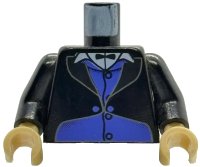 LEGO part Torso Harry Potter Goblin 1 with Jacket and Black Vest over Purple Shirt and Black Bow Tie Pattern / Black Arms / Tan Hands 973pb0118c01
