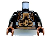 LEGO part Torso SW Gold Body Armor Pattern (Lando Calrissian - Skiff Guard) / Black Arms / Reddish Brown Hands 973pb0228c01