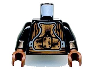 LEGO onderdeel Torso SW Gold Body Armor Pattern (Lando Calrissian - Skiff Guard) / Black Arms / Reddish Brown Hands (973pb0228c01)