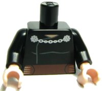 LEGO part Torso SW Cape Chain Clasp Ornate and Belt Pattern (Dooku Clone Wars) / Black Arms / Light Nougat Hands 973pb0546c01