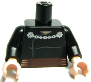 LEGO onderdeel Torso SW Cape Chain Clasp Ornate and Belt Pattern (Dooku Clone Wars) / Black Arms / Light Nougat Hands (973pb0546c01)