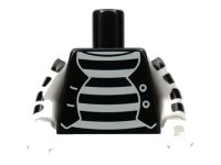 LEGO part Torso Mime Shirt with White Stripes and White Button Vest Pattern / White Arms with Black Stripes / White Hands 973pb0712c01