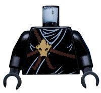 LEGO part Torso Ninjago Brown Rope, Gold Medallion and Black Undershirt Pattern / Black Arms / Black Hands 973pb0837c01