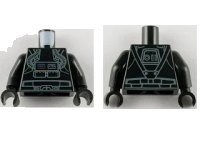 LEGO part Torso SW Clone Pilot Light Gray Outline Pattern / Black Arms / Black Hands 973pb0907c01