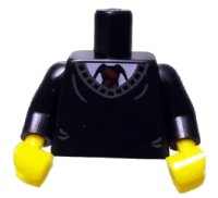 LEGO part Torso Sweater over White Shirt and Dark Red Tie Pattern / Black Arms / Yellow Hands 973pb0934c01