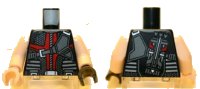 LEGO part Torso Vest with Dark Red and Black Straps / Quiver Pattern (Hawkeye) / Light Nougat Arms / Light Nougat Hand Right / Black Hand Left 973pb1178c01