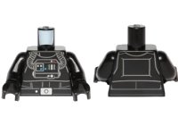 LEGO onderdeel Torso SW TIE Pilot, Detailed with Back Printing Pattern / Black Arms / Black Hands 973pb1329c01