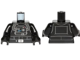 LEGO onderdeel Torso SW TIE Pilot, Detailed with Back Printing Pattern / Black Arms / Black Hands (973pb1329c01)