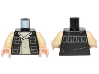 LEGO part Torso SW Vest Open with Pockets over Tan Layered Shirt with Collar, Light Nougat Neck Pattern / Tan Arms / Light Nougat Hands 973pb1331c01