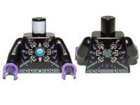 LEGO onderdeel Torso Armor with Dark Bluish Gray Belts, Dots, Star and Blue Round Jewel (Chi) Pattern / Black Arms / Dark Purple Hands 973pb1362c01