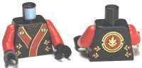 LEGO part Torso Ninjago Robe with Red and Gold Sash Pattern / Red Arms / Black Hands 973pb1381c01