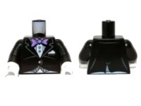 LEGO part Torso Batman Jacket Formal with Lavender Bow Tie Pattern / Black Arms / White Hands 973pb1464c01