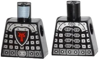 LEGO onderdeel Torso Castle Dragon Knight Scale Mail with Dragon Shield and Shoulder Armor Front and Back Pattern (973pb1508)