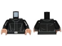 LEGO onderdeel Torso SW Imperial Crew Uniform Jumpsuit, Thin Belt, and Small Silver Buckle Pattern / Black Arms / Light Nougat Hands 973pb1589c01