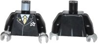 LEGO onderdeel Torso Agents Suit with Ultra Agents Logo and Gold Tie Pattern / Black Arms / Light Bluish Gray Hands 973pb1706c01