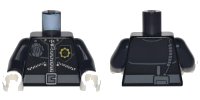 LEGO part Torso Police 3 Zippers, Minifigure Head Badge, Radio and Belt Pattern (Pattern on Front and Back) / Black Arms / White Hands 973pb1734c02