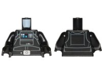 LEGO part Torso SW TIE Pilot, Detailed with Back Printing Pattern (Rebels Cartoon Style) / Black Arms / Black Hands 973pb1880c01