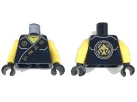 LEGO part Torso Ninjago Robe with Gold Ninjago Logogram 'Fire Earth Lightning Energy' on Black Sash Pattern / Yellow Arms / Black Hands 973pb2168c01