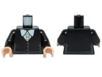 LEGO part Torso Female Outline V-neck Sweater over White Shirt with Scalloped Collar Pattern / Black Arms / Light Nougat Hands 973pb2183c01