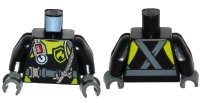 LEGO part Torso Fire Scuba Diver with Utility Belt, Scuba Hose, Regulator, Fire Badge and Crossed Straps on Back Pattern / Black Arms / Dark Bluish Gray Hands 973pb2284c01