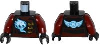 LEGO part Torso Ninjago Female Robe with Gold Clasps, Bird, Dark Red Sash and Emblem and Wings on Back Pattern / Dark Red Arms / Black Hands 973pb2304c01