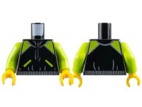 LEGO onderdeel Torso Jacket with Lime Shoulders, Zipper, Lime Pockets - Printed Back Pattern / Lime Arms / Yellow Hands 973pb2347c01