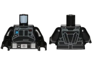LEGO onderdeel Torso SW Imperial Ground Crew Jumpsuit Pattern / Black Arms / Black Hands (973pb2508c01)