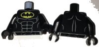LEGO onderdeel Torso Batman Logo in Yellow Oval with Muscles Pattern / Black Arms / Black Hands 973pb2541c01