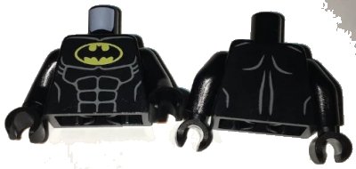 LEGO onderdeel Torso Batman Logo in Yellow Oval with Muscles Pattern / Black Arms / Black Hands (973pb2541c01)