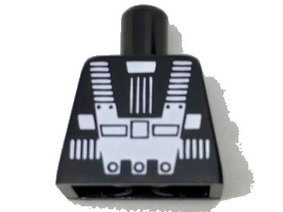 LEGO onderdeel Torso Space White Harness and Chest Panel with Rivets Pattern (Blacktron I), Inside with Ribs (reissue) (973pb2677)
