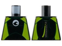 LEGO onderdeel Torso Wetsuit with White Logo, Lime Sides and Silver Zipper with Cord on Back Pattern 973pb2739