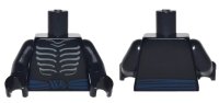 LEGO part Torso Ninjago Skeleton Ribs Gray and Dark Blue Waist Sash Pattern / Black Arms / Black Hands 973pb2787c01