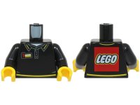 LEGO part Torso Polo Shirt with Yellow Trim, Name Badge, and Lego Logo on Back Pattern / Black Arms / Yellow Hands 973pb2850c01