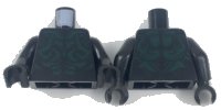 LEGO onderdeel Torso Alien with Dark Green Armor Scales Pattern / Black Arms / Black Hands 973pb2881c01