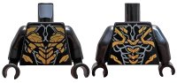 LEGO onderdeel Torso Armor with Gold Scales and Dark Bluish Gray Lines with Long End Lines and Tips at Neck Pattern / Black Arms / Black Hands 973pb3060c01