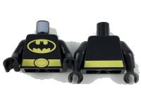 LEGO part Torso Batman Logo in Yellow Oval Large, Yellow Belt with Oval Buckle Pattern / Black Arms / Black Hands 973pb3083c01