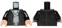LEGO part Torso SW Open Jacket with Pockets and Light Bluish Gray Open Shirt Pattern (Poe Dameron) / Black Arms / Light Nougat Hands 973pb3121c01
