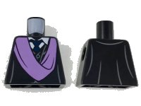 LEGO part Torso Robe with Medium Lavender Sash, White Collar with Dark Blue Tie Pattern 973pb3196