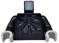 LEGO onderdeel Torso Cascading Folds with Sores and Drainage Pattern / Black Arms / Light Bluish Gray Hands 973pb3222c01