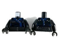 LEGO onderdeel Torso Ninjago Three Belts with Dark Blue Straps with Spikes Pattern / Black Arms / Black Hands 973pb3309c01