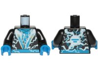 LEGO part Torso Ninja Robe with Blue Belt and Sash and Spinjitzu Lightning Burst Pattern / Black Arms / Blue Hands 973pb3344c01
