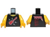 LEGO onderdeel Torso Sleeveless Top with Red Guitar, White Lightning Bolts and 'TOUR' on Back Pattern / Yellow Arms / Yellow Hands 973pb3542c01