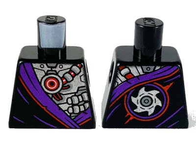 LEGO onderdeel Torso Robe with Dark Purple Hem and Silver Robot Armor Pattern (973pb3788)