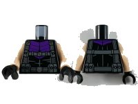 LEGO onderdeel Torso Armor, Dark Purple Panels, Dark Bluish Gray Suspenders and Belts with Silver Buckles Pattern / Light Nougat Arms / Black Hands 973pb3812c01