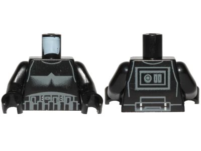 LEGO onderdeel Torso SW Armor Shadow Trooper, Short Line on Back Pattern / Black Arms / Black Hands (973pb3815c01)