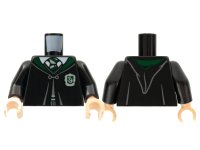 LEGO part Torso Hogwarts Robe Clasped with Slytherin Crest Pattern / Black Arms / Light Nougat Hands 973pb4031c01