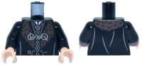 LEGO part Torso Hogwarts Robe with Silver Clasp and Dark Red Ornament Pattern / Black Arms / Light Nougat Hands 973pb4041c01