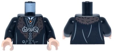 LEGO onderdeel Torso Hogwarts Robe with Silver Clasp and Dark Red Ornament Pattern / Black Arms / Light Nougat Hands (973pb4041c01)